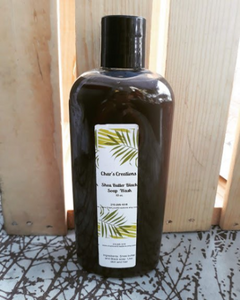 Liquid Black Soap with Shea Butter Facial, Hair and Body Wash Cleanser